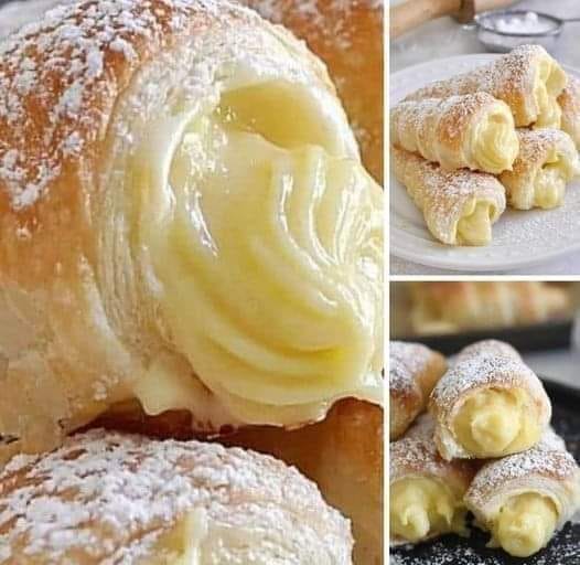 Italian Cream Stuffed Cannoncini (Cream Horns)