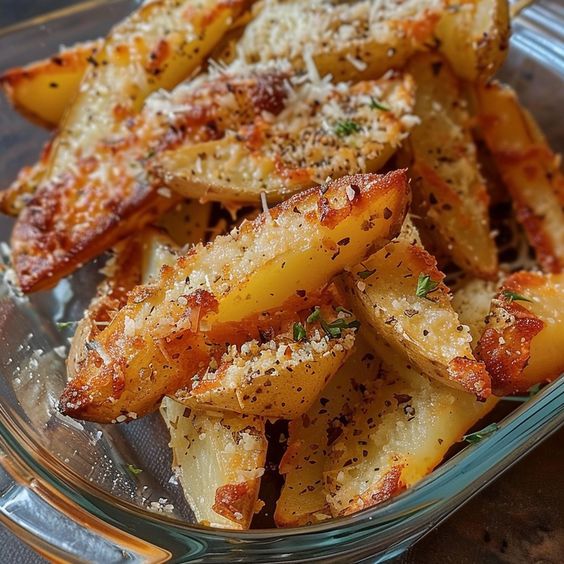 BAKED GARLIC PARMESAN POTATO WEDGES