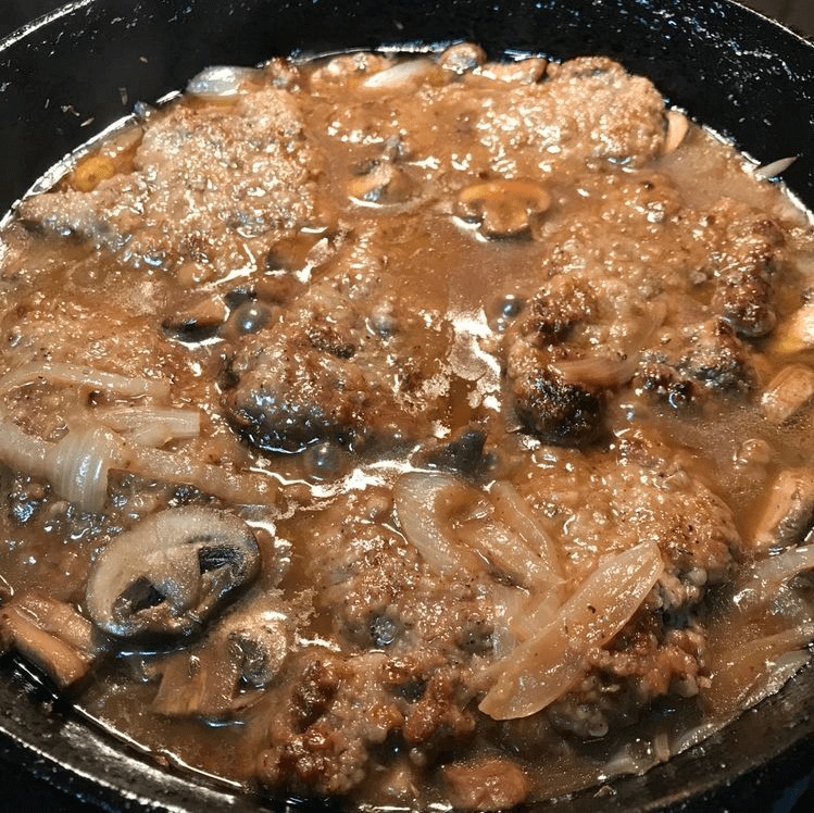 Southern Hamburger Steaks with Onion Mushroom Gravy