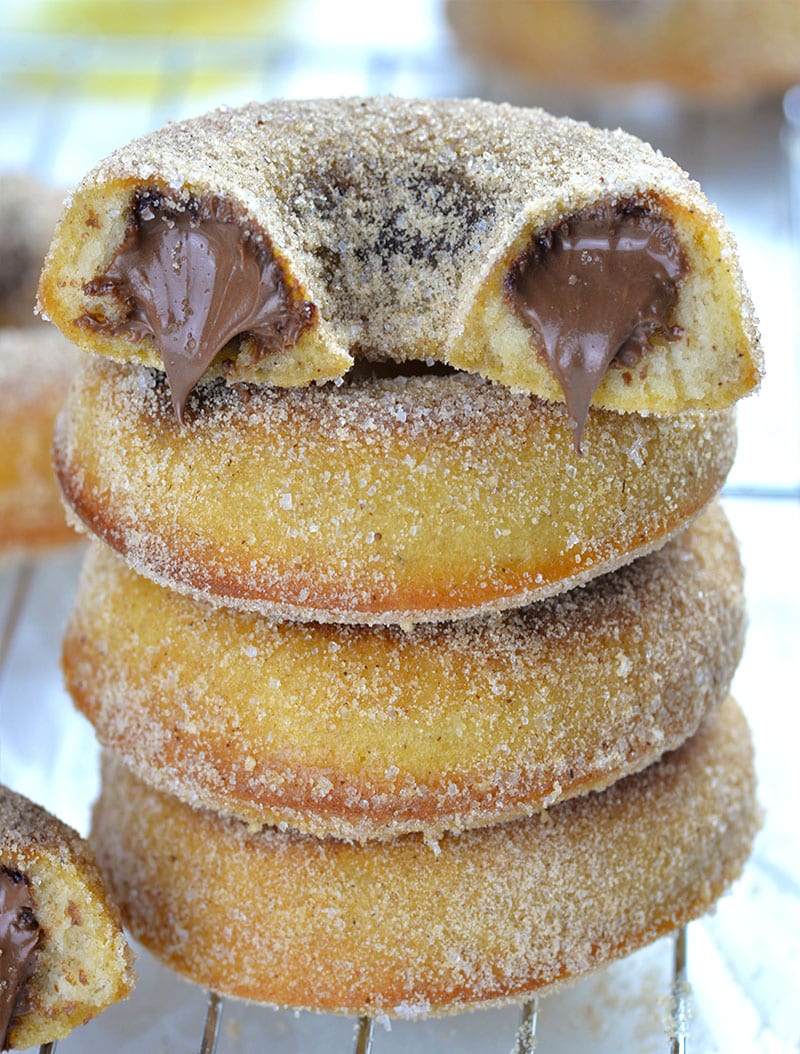 Nutella Filled Baked Donuts