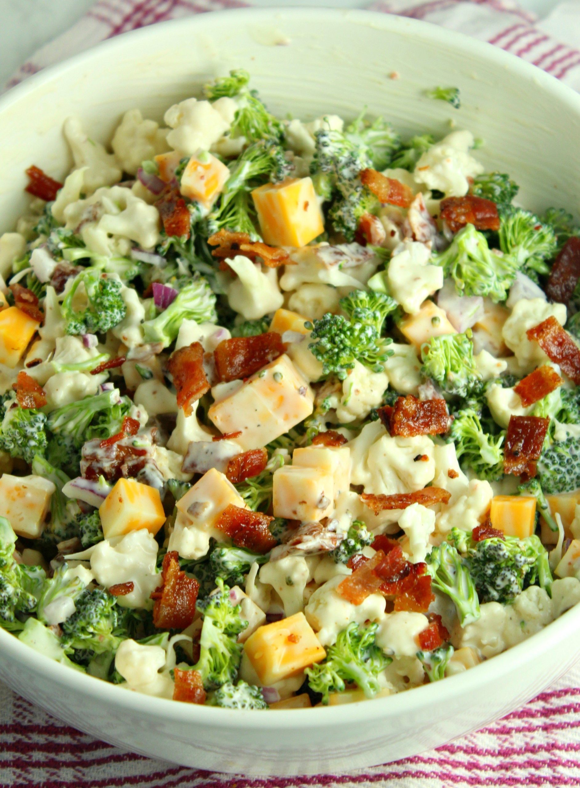 Loaded Broccoli Cauliflower Salad