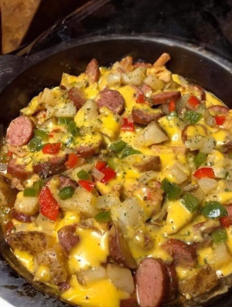 Cheesy Potato & Smoked Sausage Casserole Recipe