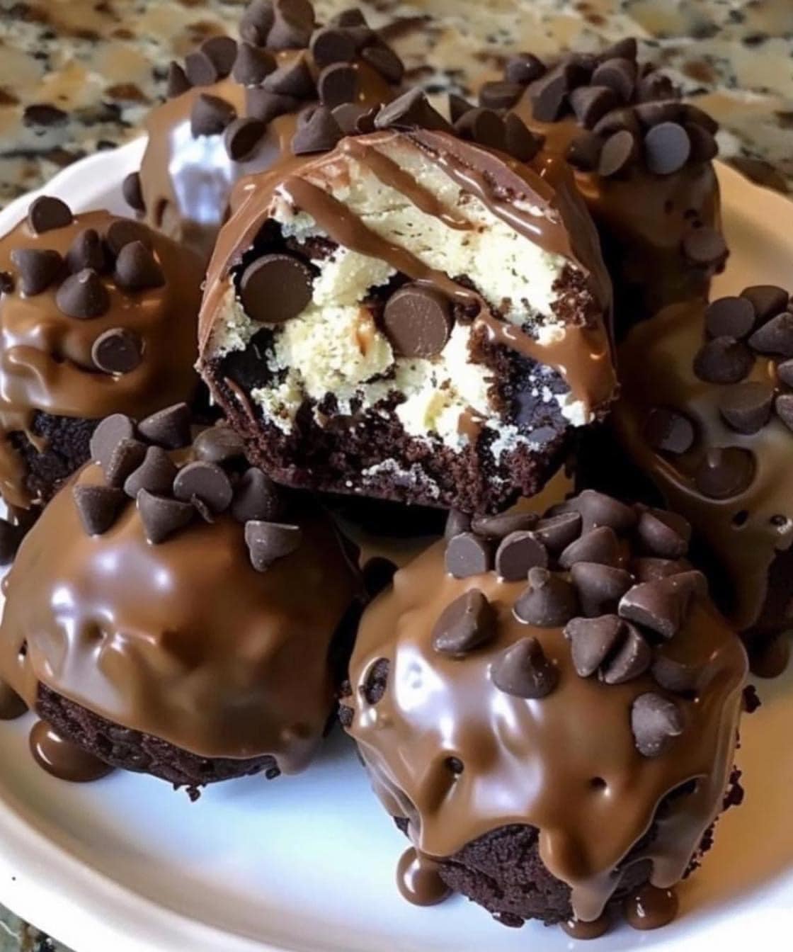 Chocolate Chip Cookie Dough Brownie Bombs