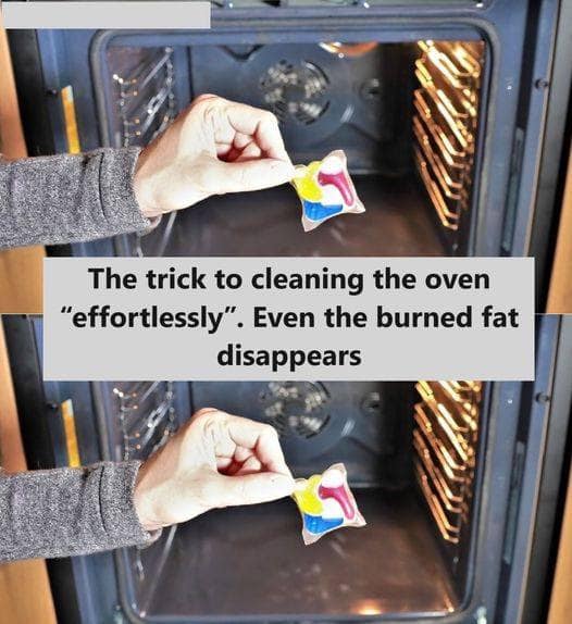 The trick to cleaning the oven “effortlessly”. Even the burned fat disappears