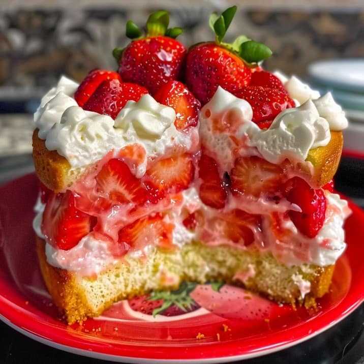 Strawberry Earthquake Cake