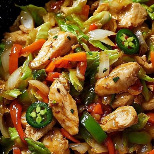 Chinese Chicken Cabbage Stir-Fry