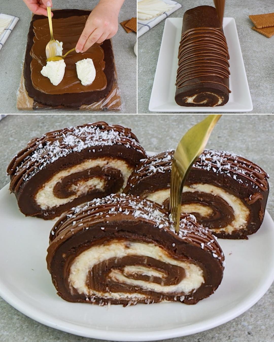 Hazelnut Cream And Coconut Roll