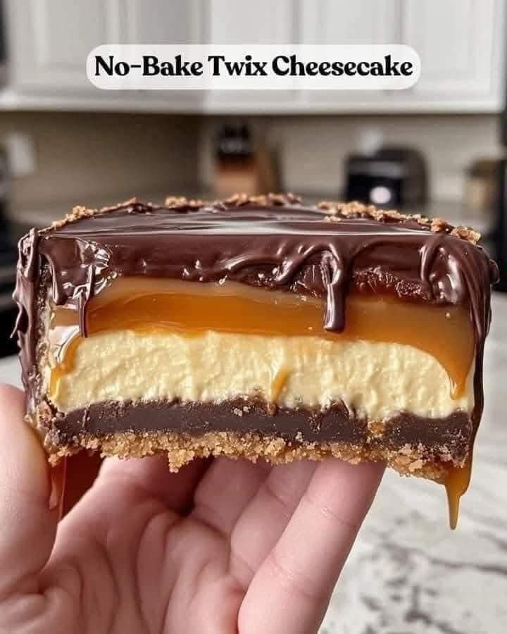 Homemade No-Bake Twix Cheesecake