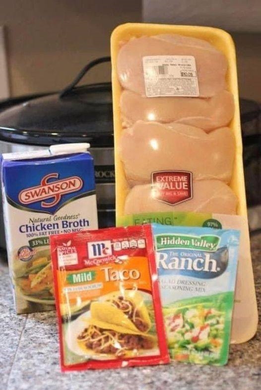 Slow Cooker Ranch Taco Chicken