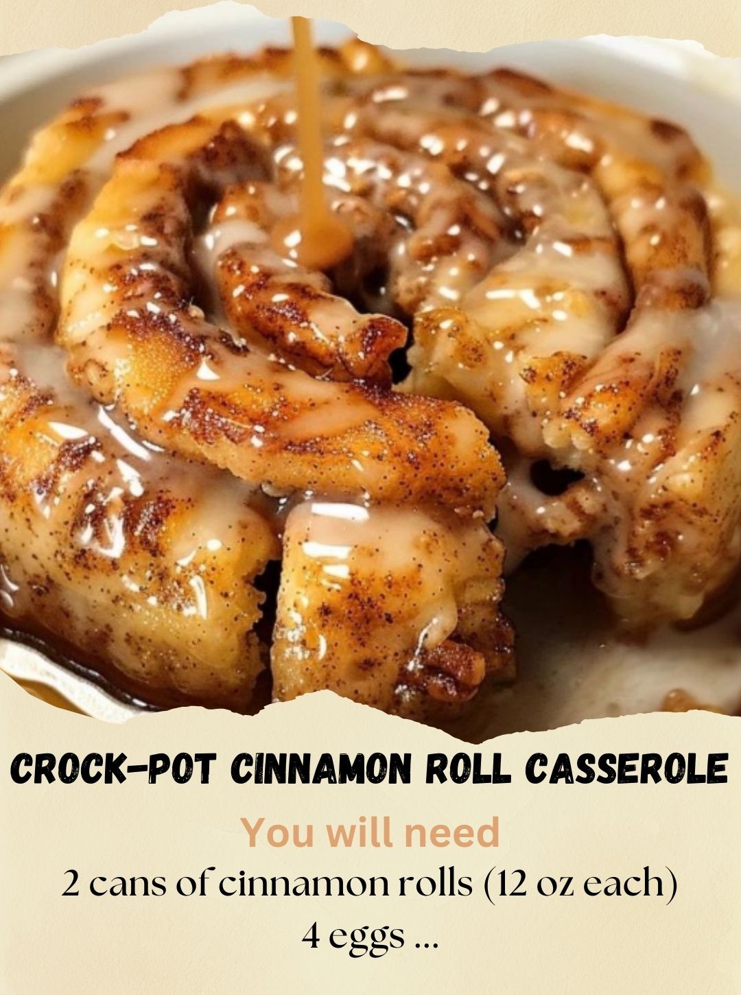 Crock-Pot Cinnamon Roll Casserole