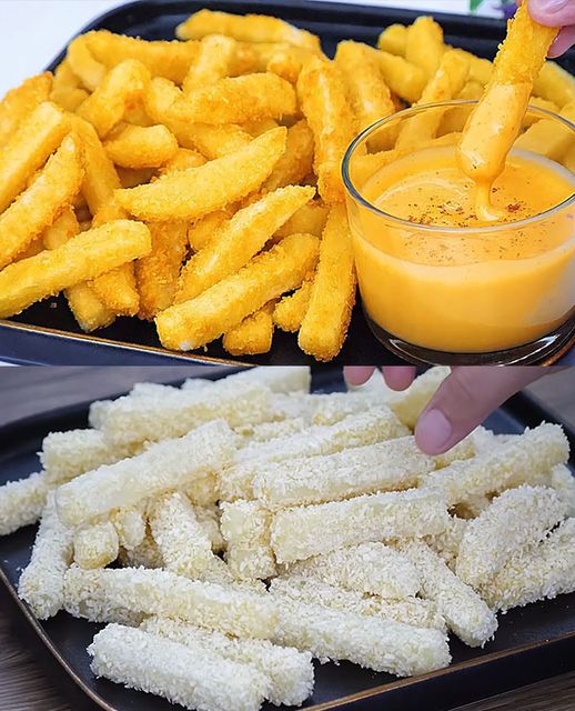 Crispy French Fries and Cheese Sauce