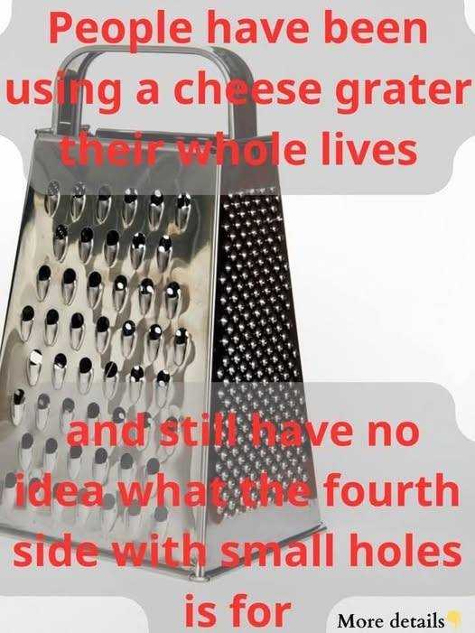 Purpose of the Fourth Side of Your Cheese Grater